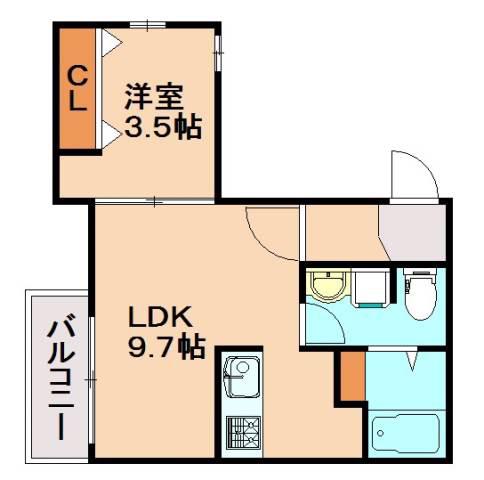 アーバンヴィラ南福岡(1LDK/1階)の間取り写真