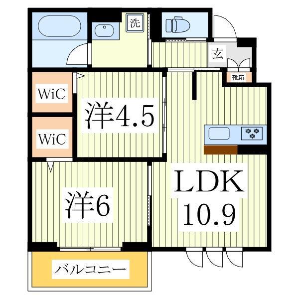 カルマーティ(2LDK/3階)の間取り写真