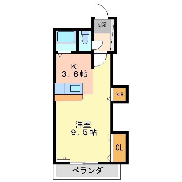 ウエルカム(1K/3階)の間取り写真