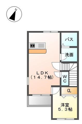フルラージュ(1LDK/2階)の間取り写真