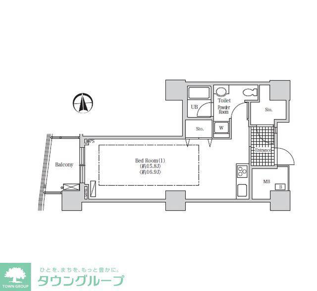 アクティ汐留(1K/29階)の間取り写真