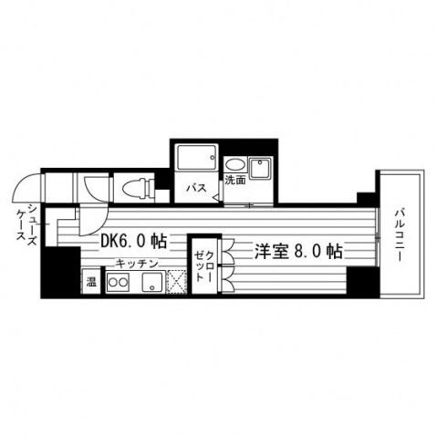 スカイヒルズ栄町4(1DK/3階)の間取り写真