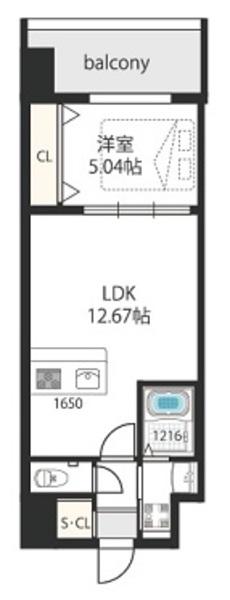 GRAND PASEO サウス(1LDK/5階)の間取り写真