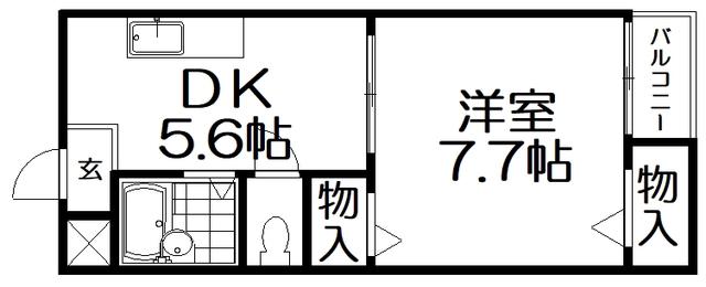 コート・アルバ(1DK/2階)の間取り写真