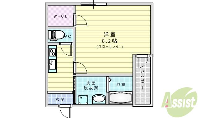 フジパレス西淡路3番館(1K/3階)の間取り写真