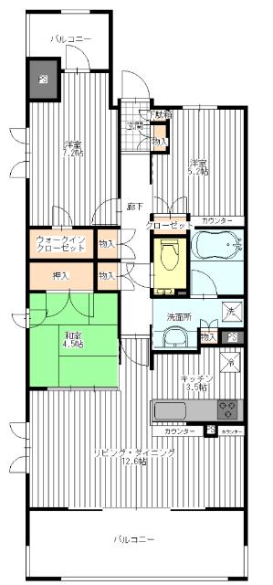 プラウド泉中央一丁目(3LDK/5階)の間取り写真