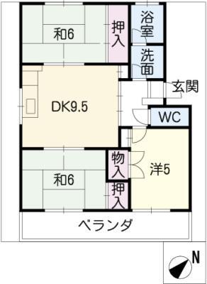 メゾン メイ(3DK/2階)の間取り写真