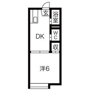 コーポハヤシ(1DK/1階)の間取り写真