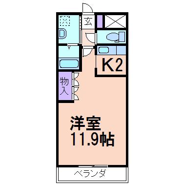 シェルルあずま(1K/2階)の間取り写真