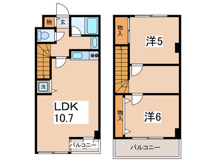 ピアレジアオヤマV(2LDK/3階)の間取り写真