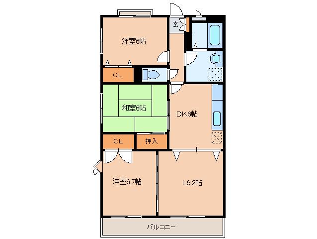 シンプルライフ21(3LDK/4階)の間取り写真