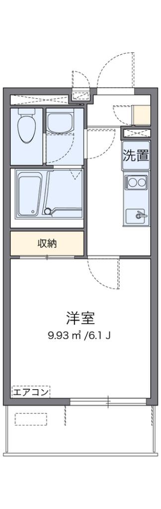 クレイノのぞみB(1K/3階)の間取り写真