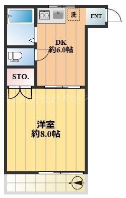 ベンジーフラッツ志村(1DK/3階)の間取り写真