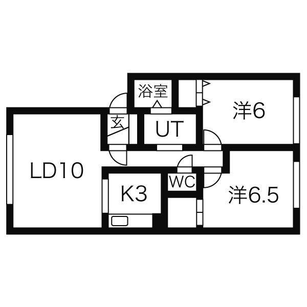 ベル・リビオン(2LDK/1階)の間取り写真