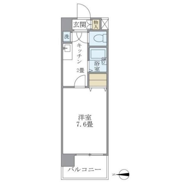 イーストコート芝(1K/8階)の間取り写真