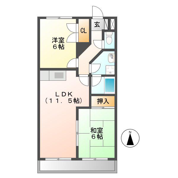 S・FIELD75(2LDK/5階)の間取り写真