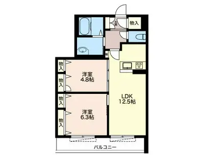 サクレ オー トルワ(2LDK/1階)の間取り写真
