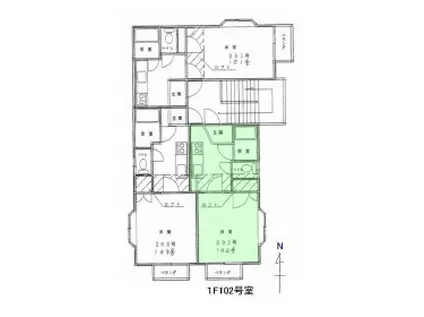 プチランス(1K/1階)の間取り写真