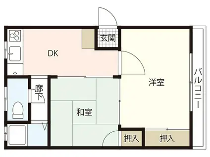 吉島マンション(2DK/4階)の間取り写真
