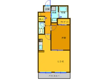 プリマヴェーラ(1LDK/1階)の間取り写真
