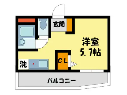 夙川ハイツAIOI(1K/1階)の間取り写真
