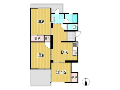 トマトハイツB(3DK/3階)の間取り写真