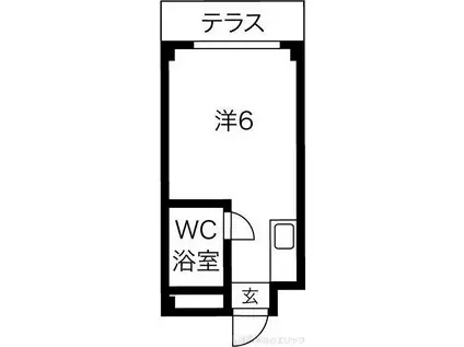 ラフォーレ千里(ワンルーム/1階)の間取り写真