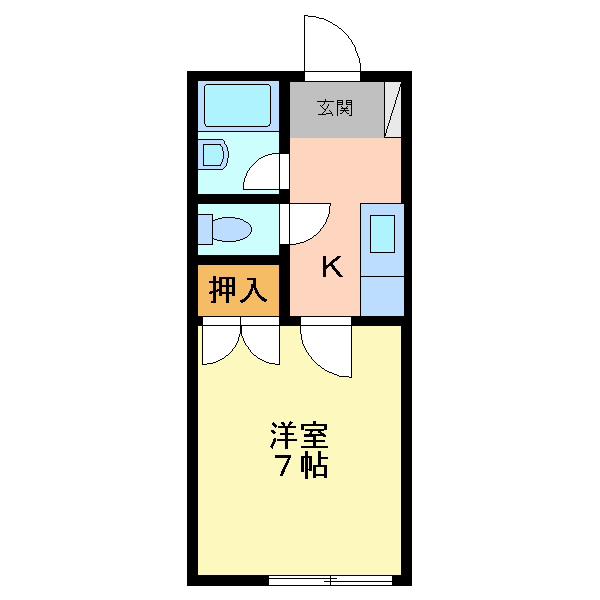 カレッジハイツ(1K/1階)の間取り写真