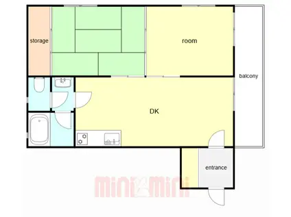 イスズハイツベル苦楽園P-1(2DK/2階)の間取り写真