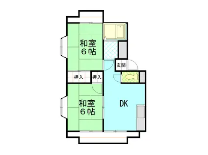 ターナハイムB(2DK/1階)の間取り写真