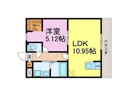 A・CITY常滑原松(1LDK/5階)の間取り写真