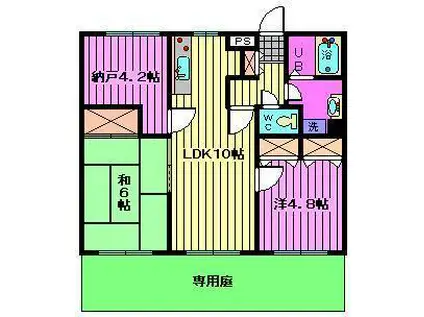 TOP・大宮第4(2SLDK/1階)の間取り写真