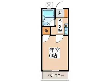 富士ハイツ91(1K/2階)の間取り写真