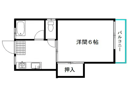 梅田第2アパート(1K/1階)の間取り写真