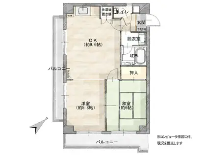 興伸ビル(2DK/3階)の間取り写真
