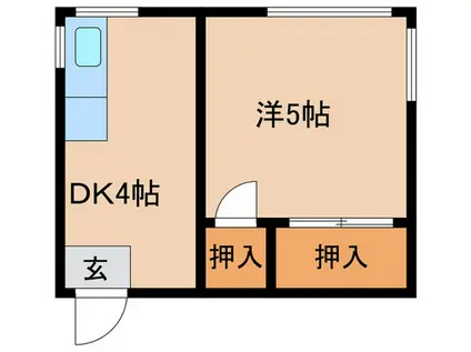 関アパートI(1DK/1階)の間取り写真