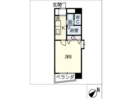 SHINKO TASHIRO(1K/8階)の間取り写真