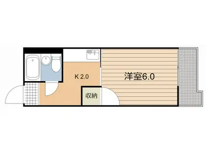 KBKスポーツ荒田ビル(1K/3階)の間取り写真