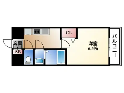 プレサンス鶴舞ファースト(1K/2階)の間取り写真