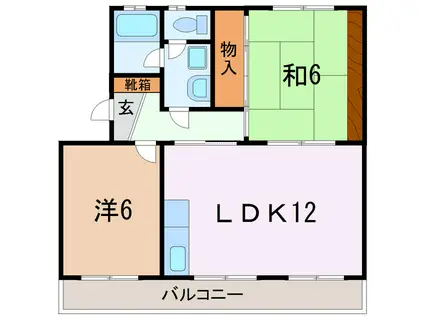プロスパー沢田(2LDK/3階)の間取り写真