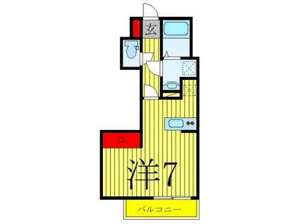 CROSS COURT NAKA-AOKI(ワンルーム/3階)の間取り写真