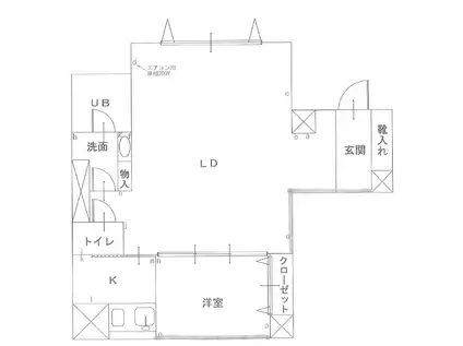 SMC北久宝寺ビル(1LDK/8階)の間取り写真