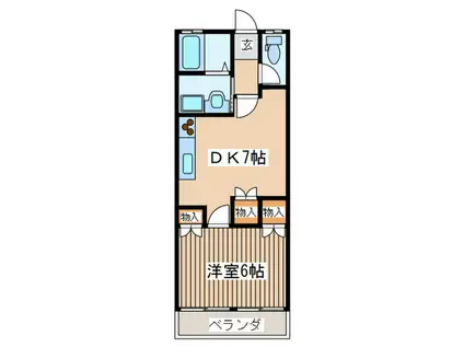 斉藤アパート(1DK/2階)の間取り写真