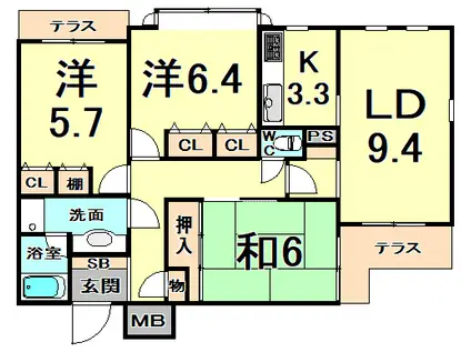 POUR TOUJOURS KOSHIEN HANAZONOCHO(3LDK/1階)の間取り写真