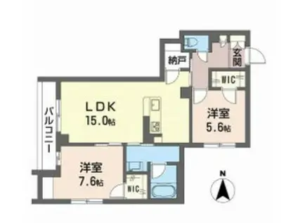 ディアコート西新井(2LDK/3階)の間取り写真