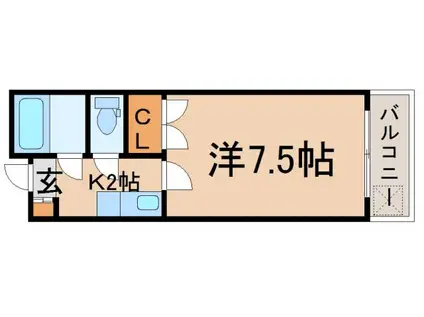 ミヤコピア高松(1K/2階)の間取り写真