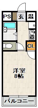 ピュアメゾンTANAKA(1K/2階)の間取り写真