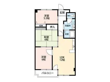 ダイヤモンド寿泉(3LDK/4階)の間取り写真