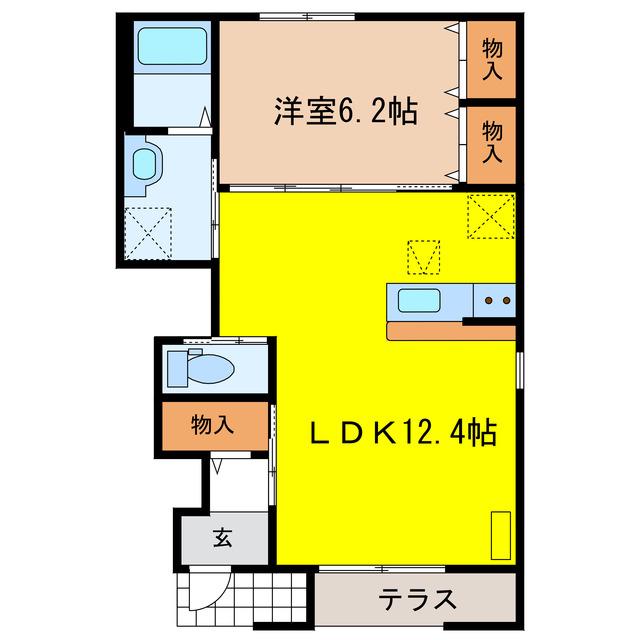 グレイス(1LDK/1階)の間取り写真