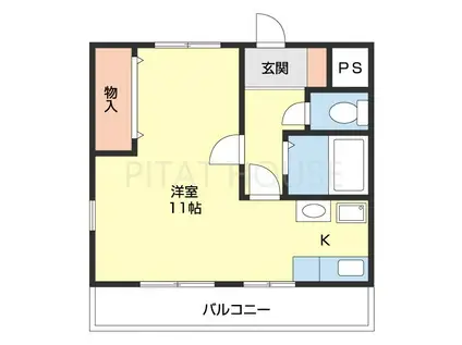 E&Nビル(1K/3階)の間取り写真
